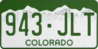 CO license plate 943JLT