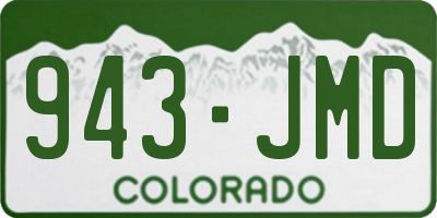 CO license plate 943JMD