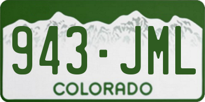 CO license plate 943JML
