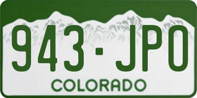 CO license plate 943JPO