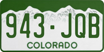 CO license plate 943JQB