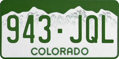 CO license plate 943JQL