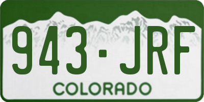 CO license plate 943JRF
