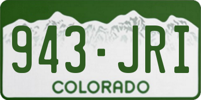CO license plate 943JRI