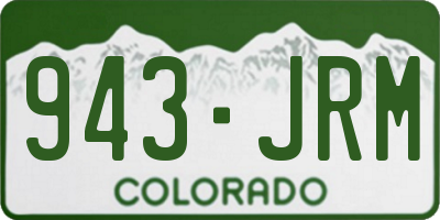 CO license plate 943JRM