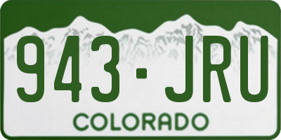 CO license plate 943JRU