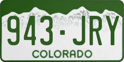CO license plate 943JRY