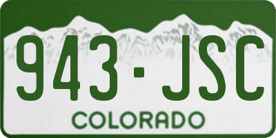 CO license plate 943JSC