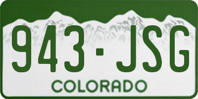 CO license plate 943JSG
