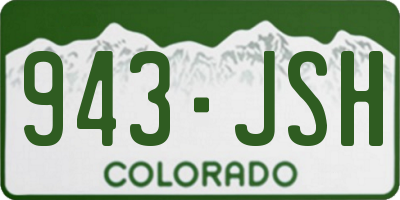 CO license plate 943JSH