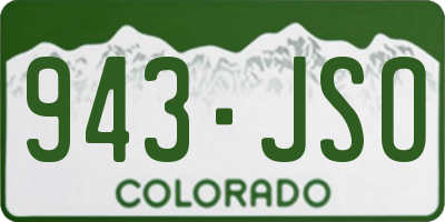 CO license plate 943JSO