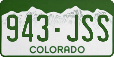 CO license plate 943JSS