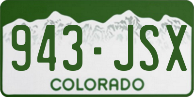 CO license plate 943JSX