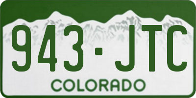 CO license plate 943JTC