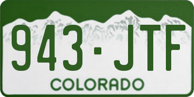 CO license plate 943JTF