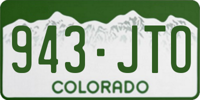 CO license plate 943JTO