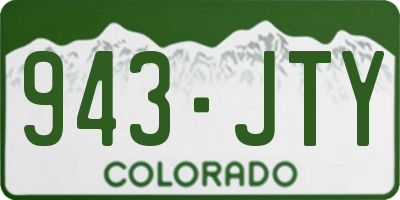 CO license plate 943JTY