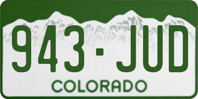 CO license plate 943JUD