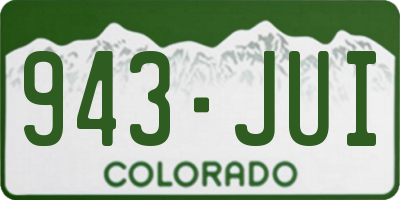 CO license plate 943JUI