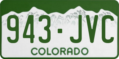 CO license plate 943JVC