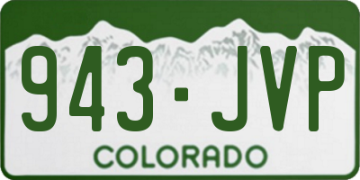 CO license plate 943JVP