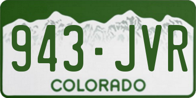 CO license plate 943JVR