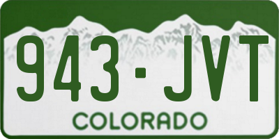 CO license plate 943JVT