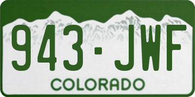 CO license plate 943JWF