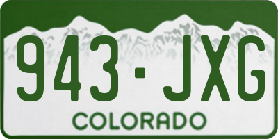 CO license plate 943JXG