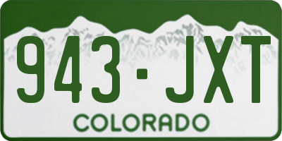 CO license plate 943JXT
