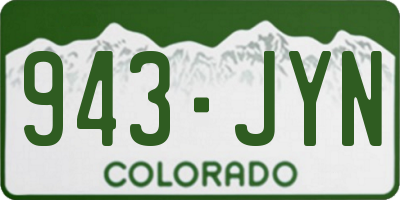 CO license plate 943JYN