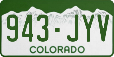 CO license plate 943JYV