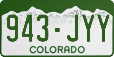 CO license plate 943JYY