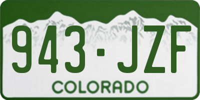 CO license plate 943JZF