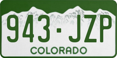 CO license plate 943JZP