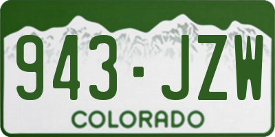 CO license plate 943JZW