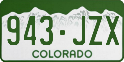 CO license plate 943JZX