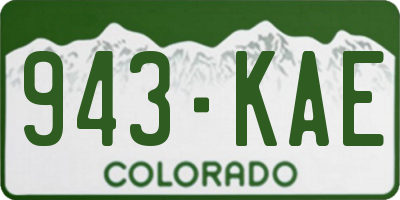 CO license plate 943KAE