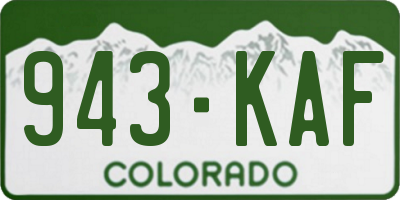 CO license plate 943KAF