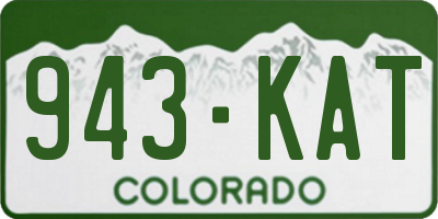 CO license plate 943KAT