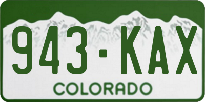 CO license plate 943KAX