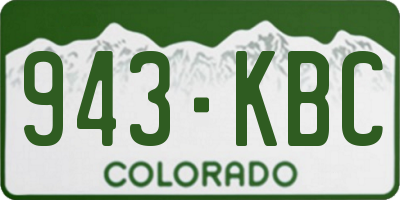 CO license plate 943KBC