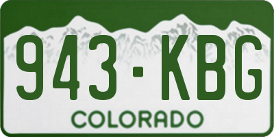 CO license plate 943KBG