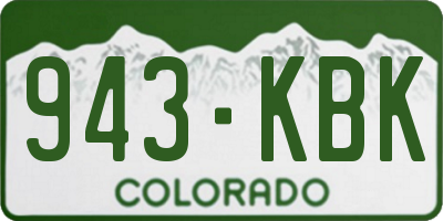 CO license plate 943KBK