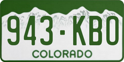 CO license plate 943KBO