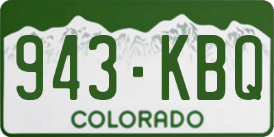 CO license plate 943KBQ
