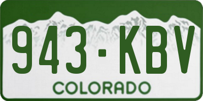 CO license plate 943KBV