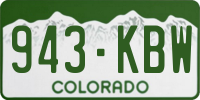 CO license plate 943KBW
