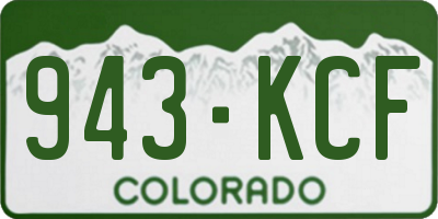 CO license plate 943KCF