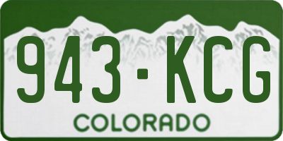CO license plate 943KCG